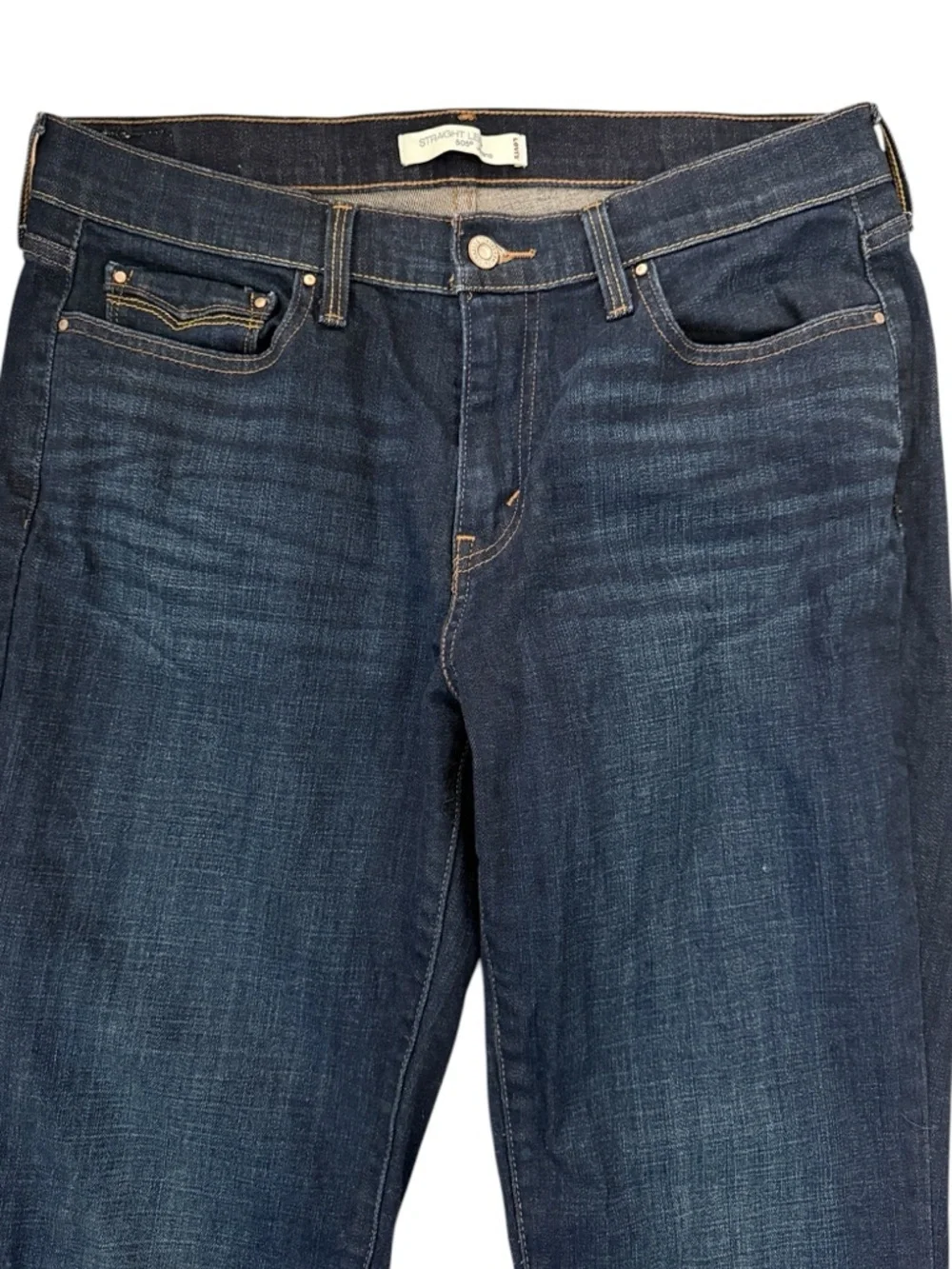 Levi’s 505 Flap Pocket Jean Dark Blue Wash Mid-Rise Bootcut Straight 12 (32x31)
